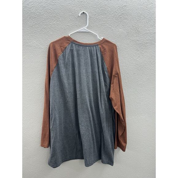 George Mens Baseball Shirt Size 3XL Gray Long Sleeve - Picture 6 of 10